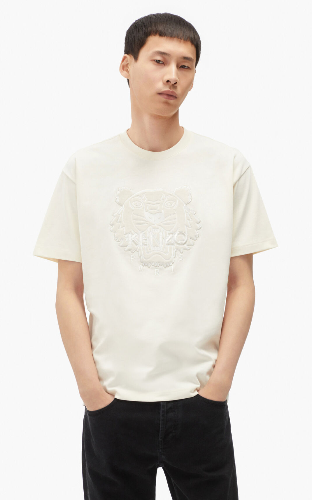 T Shirt Kenzo The Hiver Capsule Tiger Homme Blanche | NVDF-87562